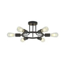 6 Lamps Modern Sputnik Lamp Semi Recessed Chandelier Black