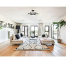 6 Lamps Modern Sputnik Lamp Semi Recessed Chandelier Black