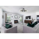 6 Lamps Modern Sputnik Lamp Semi Recessed Chandelier Black